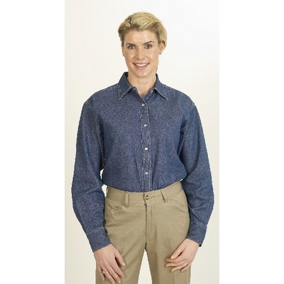 Ladies Western Style Denim Shirt (XS-2XL)