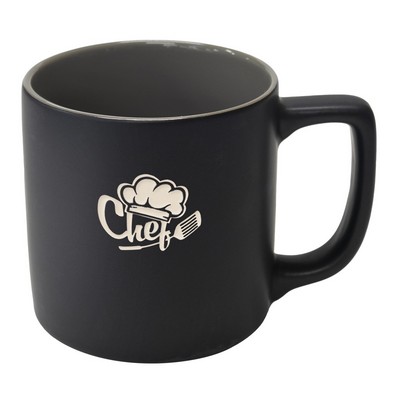 Arcadian 16oz two-tone matte ceramic mug black/grey in a Ripple box - Etched