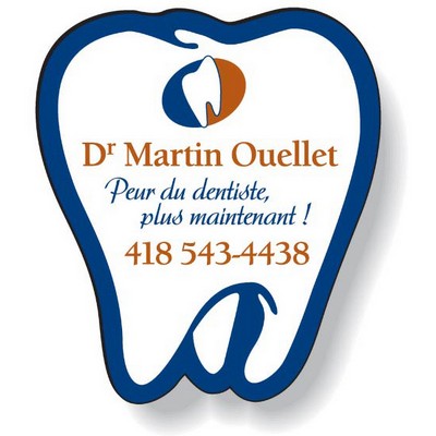 Stock Tooth Magnet .020 (1.875"x2.12") Spot Colour Imprint White Matte Vinyl Topcoat