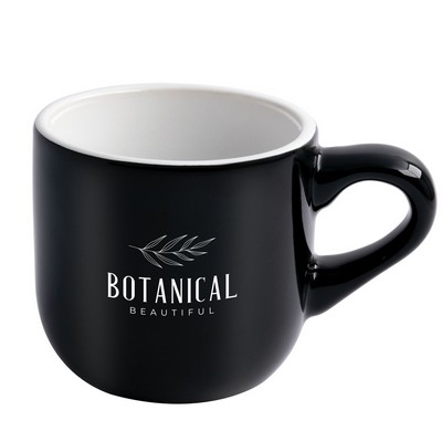 Wellington 11oz vitrified ceramic black/white cappuccino mug