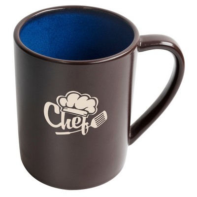 Au Chocolat 17oz 2tone brown/blue mug - Etched