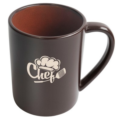 Au Chocolat 17oz 2tone brown/red mug - Etched