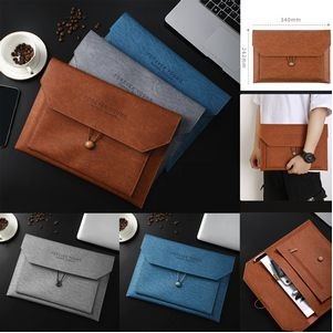 PU Leather A4 Envelope File Organiser Document Bags W/ Rope Closure