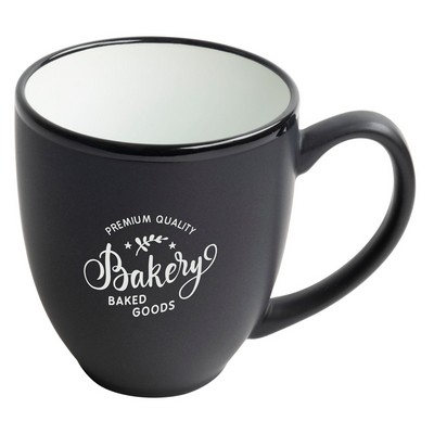 Bistro 16oz 2tone black/white ceramic mug in Ripple gift box
