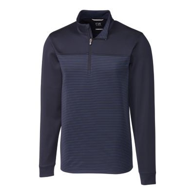 Cutter & Buck Traverse Stretch Stripe Eco Quarter Zip Mens Big and Tall Pullover