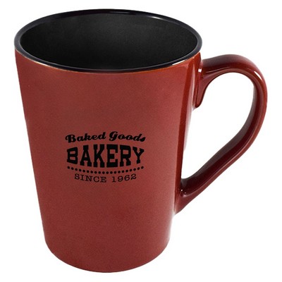 Dublin 15oz 2tone burgundy/black mug in Ripple brown Gift box