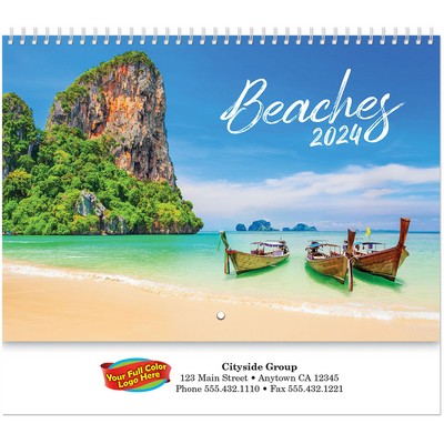 Full Colour Beaches Spiral Wall Calendar