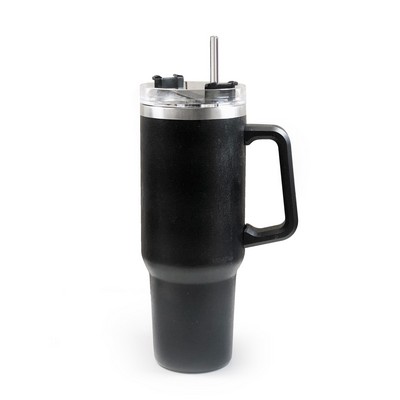 40oz Stainless Steel Tumbler With Straw Set