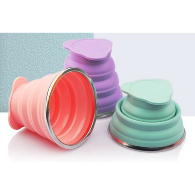 Portable Silicone Folding Water Cups Hot Sale Travel Camping Folding Cup