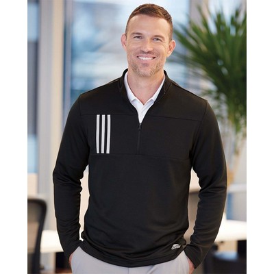 Adidas - 3-Stripes Double Knit Quarter-Zip Pullover