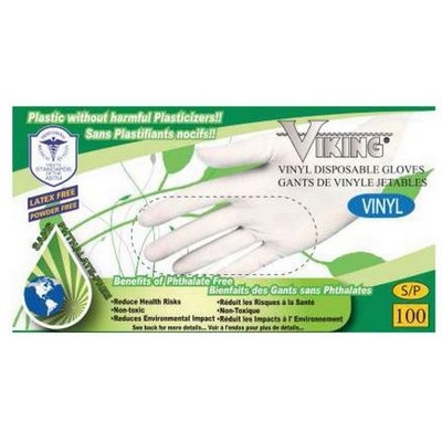 Viking® White Phthalate-Free Vinyl Disposable Gloves (Small)