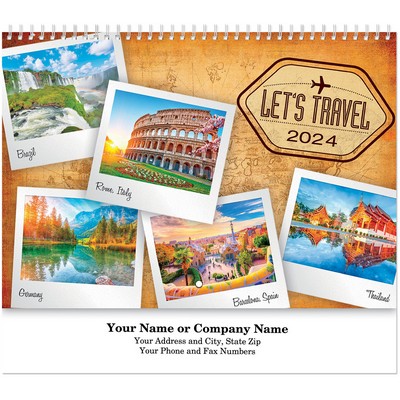 Let's Travel Spiral Wall Calendar