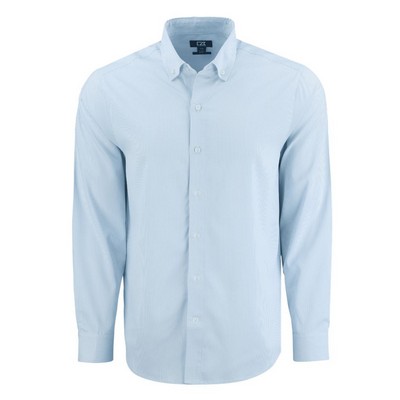Cutter & Buck Skyline Eco Recycled Pinstripe Mens Long Sleeve Dress Shirt