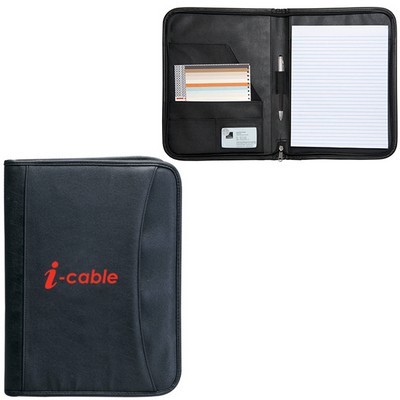 Zippered Notepad Portfolio: Koskin with 1" Gusset