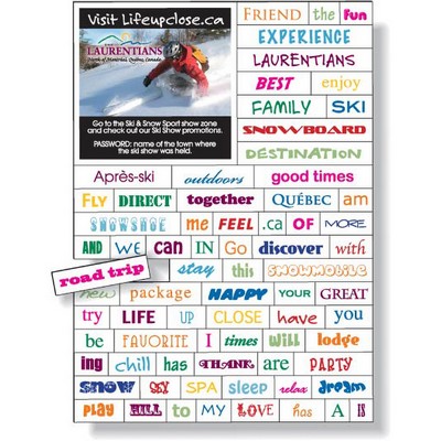 Magnetic Word Set (74 pieces), Digital Full Colour, White Vinyl Topcoat