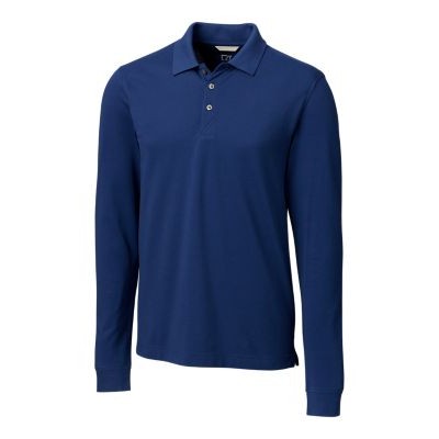 Cutter & Buck Advantage Tri-Blend Pique Mens Long Sleeve Polo
