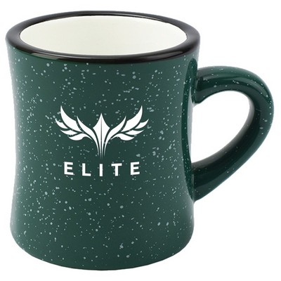 Diner 10oz speckled green exterior/white interior mug vitrified