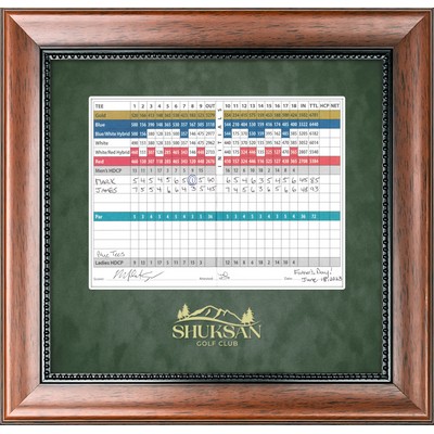 Ashburn (Walnut/Green) - Golf Scorecard Display 14"x13.5"