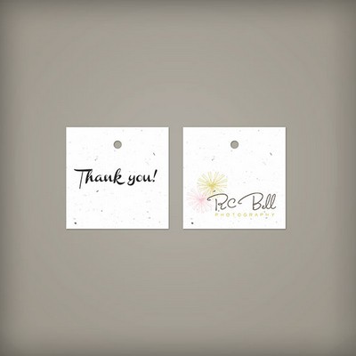 2" x 2" Square Seed Paper Tag, 2-Sided
