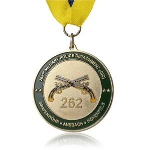 1 1/2" Custom Die Struck Shiny w/Sandblast/Textured Background Medals