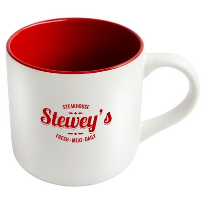 Angora 14oz 2tone white/red mug in a Ripple gift box