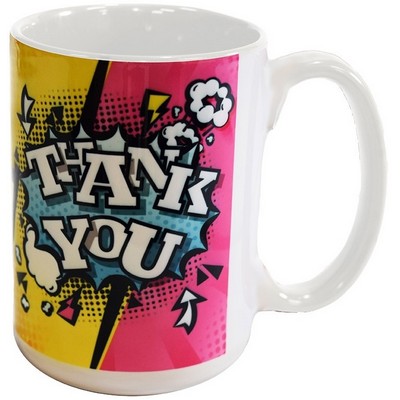 The Full Hinton 14oz white Sublimation mug in Ripple brown Gift box
