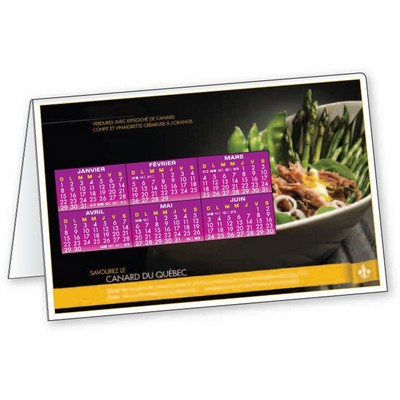 Folded Plastic Tent Calendar .030 Styrene (folded size 3.875" x 5.875") Full Colour