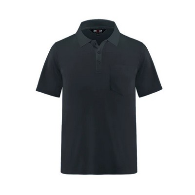 Caddy Men's Pique Mesh Polo Shirt w/Pocket