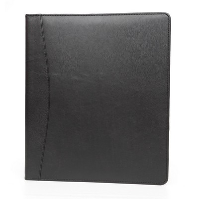 1" Ashlin® Designer Leone Executive Midnight Black Vegan Synthetic Leather 3 Ring Binder