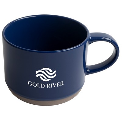 Alana 17oz mug blue/grey bottom trim in a Ripple gift box