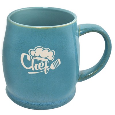 Umea 16oz reactive teal mug in Ripple gift box - Etched