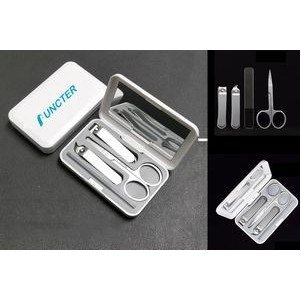 4 in 1 Stainless Steel Professional Pedicure Kit Nail Scissors Grooming Kit With White Box Mirror
