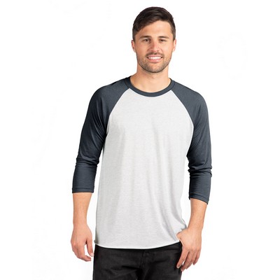 NEXT LEVEL APPAREL Unisex Triblend Three-Quarter Sleeve Raglan
