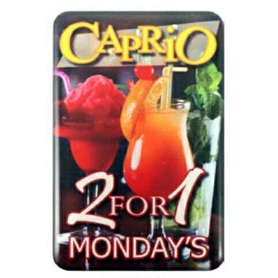 Promo Button Badge Domed and Magnetic (5.1 to 6 Sq. In. Imprint)