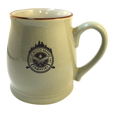 Gibson 16oz reactive glaze ceramic mug speckled green/brown