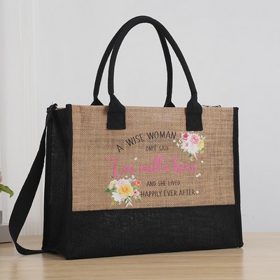 Burlap Jute Tote Bag