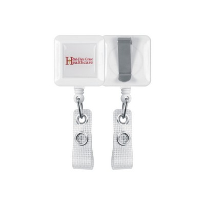 Square Retractable Badge Holder (1 ¼ Square Inches)