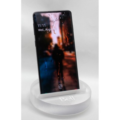 Smartphone Stand Paperweight 3/4" Clear Acrylic Round (4" dia.) Laser Engraved