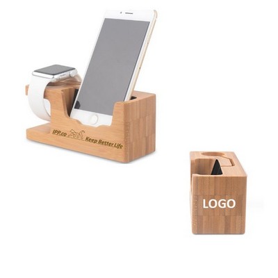 Bamboo Creative Phone Charging Holder For Watch
