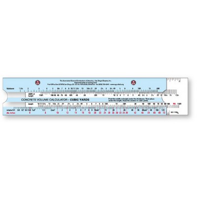Stock American Plastic Concrete Slide Calculator (1.8"x7.75"), Spot Colour Screen-Printed