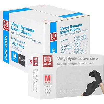 Vinyl Synmax Black Exam Gloves (1 Case)