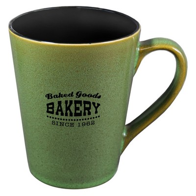 Dublin 15oz 2tone green/black mug in Ripple brown Gift box