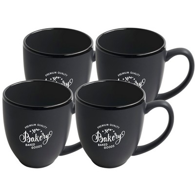 ~ Bistro 16oz 2tone black/black mug S/4 in Raven gift box