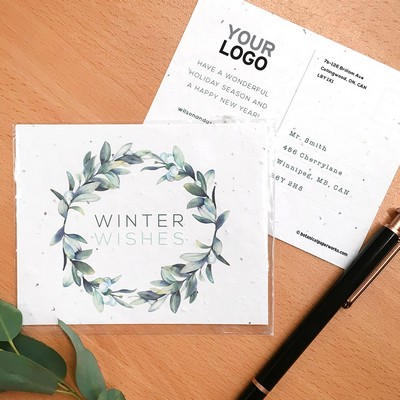 Winterberry Wreath Plantable Holiday Postcards
