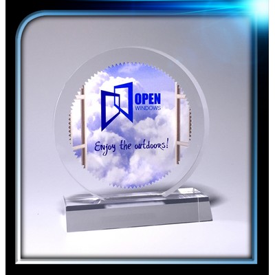 Executive Series Round Award w/Base (5" Dia. x3/4")
