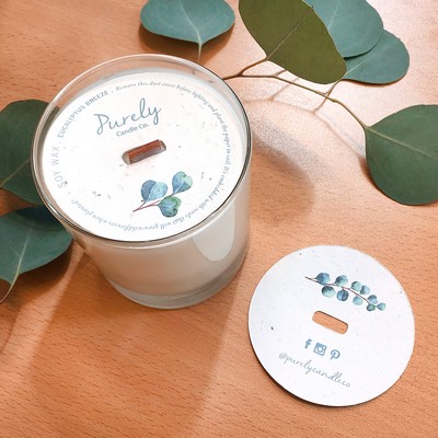 3" Seed Paper Candle Dust Covers, 2-Sided