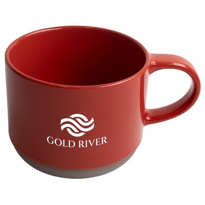 Alana 17oz mug red/grey bottom trim in a Ripple gift box