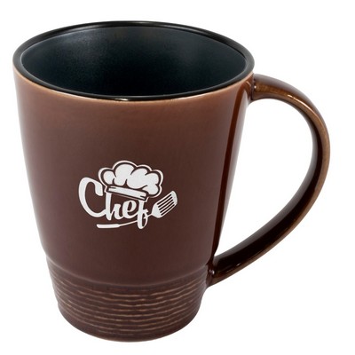 Chambray 14oz 2tone brown/black mug - Etched