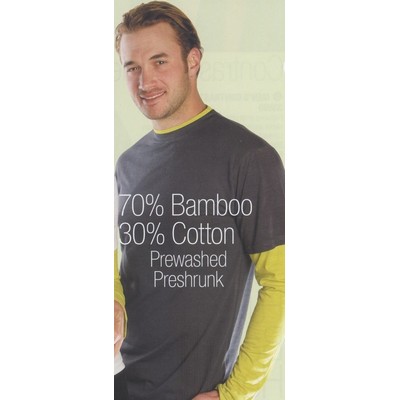 Men's Overlay Bamboo T-Shirt with Contrast Sleeves