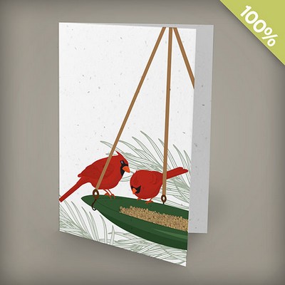 A6 - 100% Plantable Personalized Holiday Cards - Cardinals